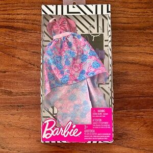 Barbie High-Low Floral Dress Fashion Pack Outfit Pink Blue Roses NIB